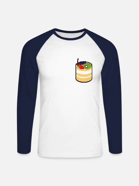 Gâteau - T-shirt baseball manches longues Homme - blanc/marine