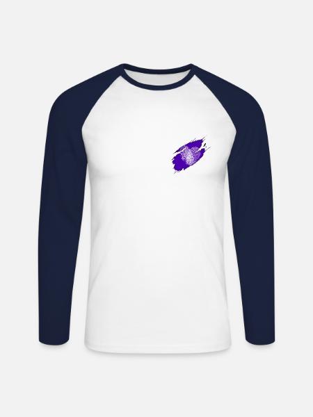 Heart 2019 - Unisex Long Sleeve Baseball T-Shirt - white/navy