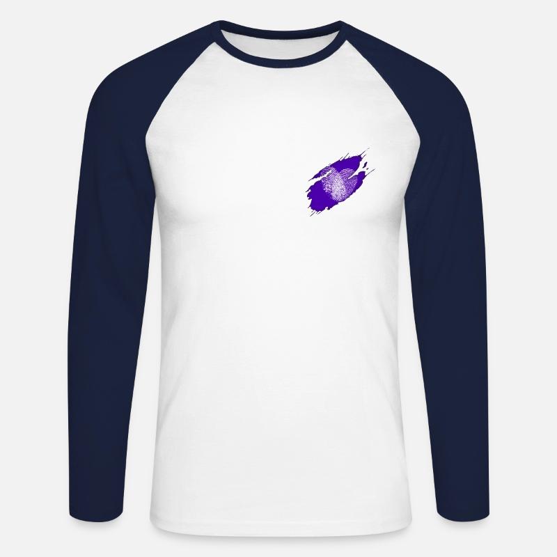 Herz 2019 - Unisex Baseballshirt langarm - Weiß/Navy