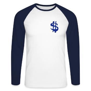 dollar - T-shirt baseball manches longues Homme - blanc/marine - Devant - Nik (191cm)