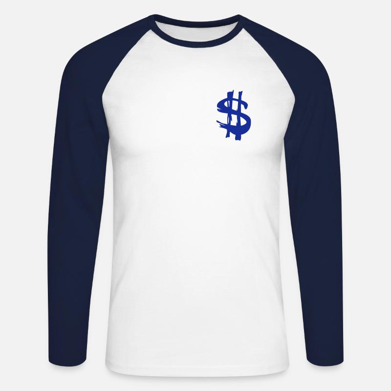 dollar - Unisex Baseballshirt langarm - Weiß/Navy