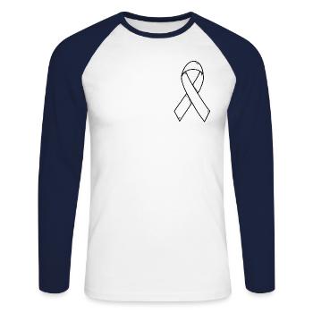Breast cancer cancer loop minimal - Unisex Long Sleeve Baseball T-Shirt - white/navy - Front - Nik (191cm)