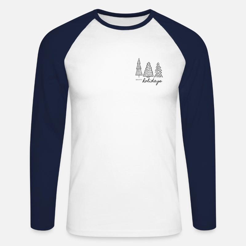 Weihnachten - Tannenbaum - Weihnachtspullover - Unisex Baseballshirt langarm - Weiß/Navy