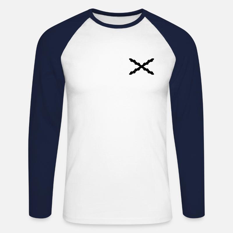 Schwarzer Picaesp - Unisex Baseballshirt langarm - Weiß/Navy