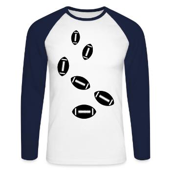 Football icon icon - Unisex Long Sleeve Baseball T-Shirt - white/navy - Front - Nik (191cm)