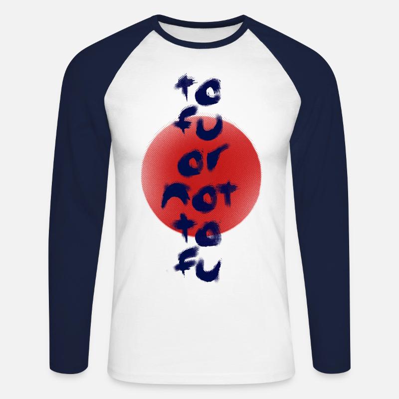 Tofu oder nicht Tofu - Unisex Baseballshirt langarm - Weiß/Navy