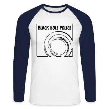 James Webb Space Telescope Black Hole Police - Unisex Baseballshirt langarm - Weiß/Navy - Vorne - Nik (191cm)