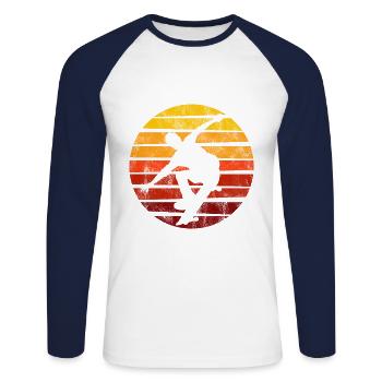Skateboard Skateboarder Skater Skate Skateing - Unisex Long Sleeve Baseball T-Shirt - white/navy - Front - Nik (191cm)