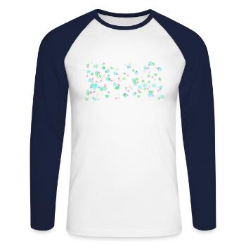 star - Unisex Long Sleeve Baseball T-Shirt - white/navy - Front - Nik (191cm)