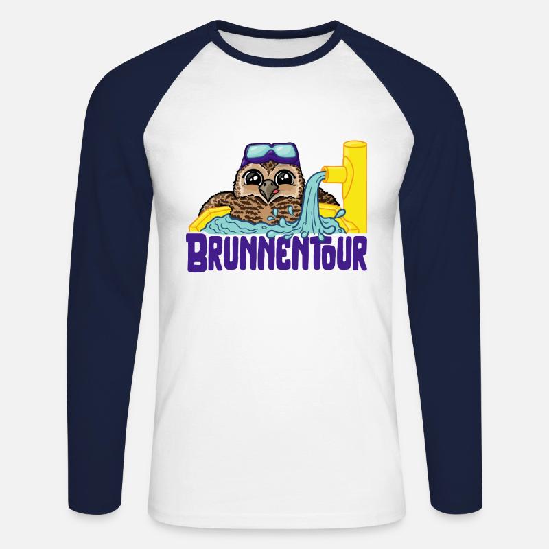 Brunnentour - Unisex Baseballshirt langarm - Weiß/Navy