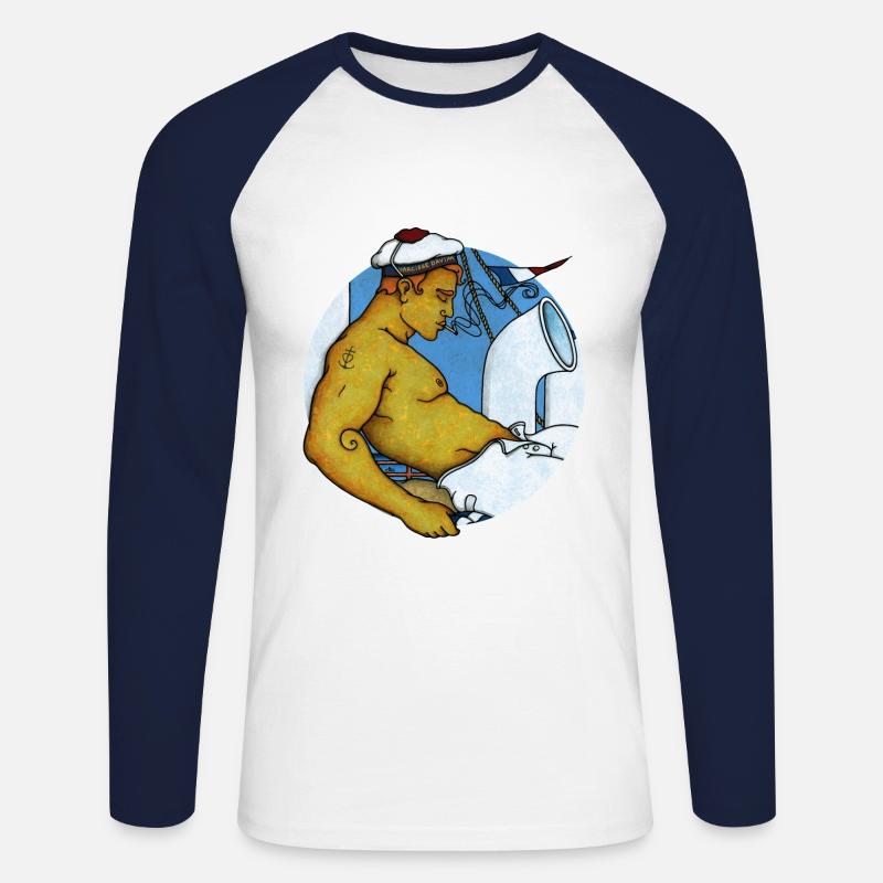 MATROSE - Unisex Baseballshirt langarm - Weiß/Navy