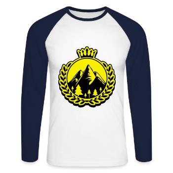 Montagnes de la nature icône des montagnes icône - T-shirt baseball manches longues Homme - blanc/marine - Devant - Nik (191cm)