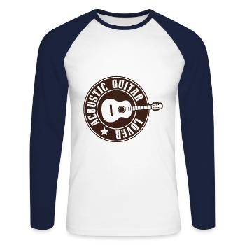 Acoustic Guitar LOVER MUSIC INSTUMENT - Unisex Long Sleeve Baseball T-Shirt - white/navy - Front - Nik (191cm)
