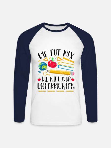 Lustiges Lehrerin - Unisex Baseballshirt langarm - Weiß/Navy