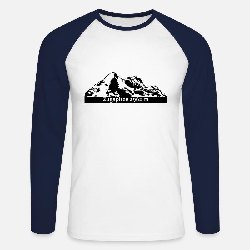 Zugspitze 2962 - Unisex Baseballshirt langarm - Weiß/Navy