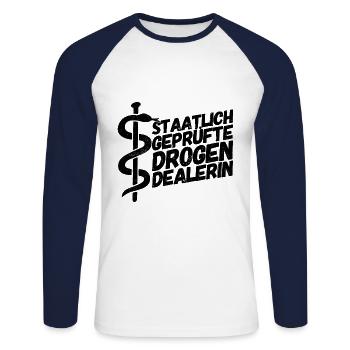 Apotheker Apotheke Pharmazeut - Unisex Baseballshirt langarm - Weiß/Navy - Vorne - Nik (191cm)