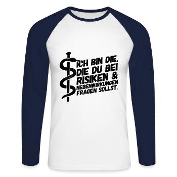 Apotheker Apotheke Pharmazeut - Unisex Baseballshirt langarm - Weiß/Navy - Vorne - Nik (191cm)