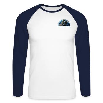 Man and Woman of the Earth – The Elements of Nature - Unisex Long Sleeve Baseball T-Shirt - white/navy - Front - Nik (191cm)