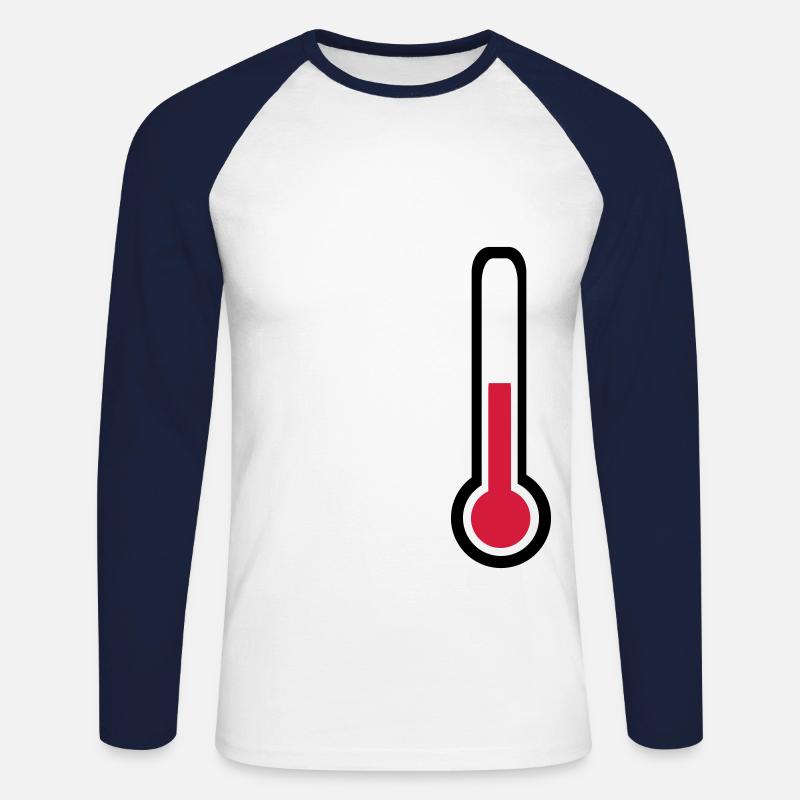 Thermometer - Unisex Baseballshirt langarm - Weiß/Navy