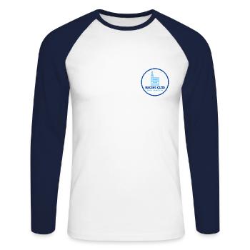 Racing club de Strasbourg - T-shirt baseball manches longues Homme - blanc/marine - Devant - Nik (191cm)