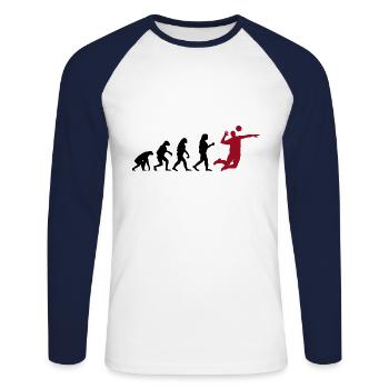 Volleyball, Volleyball player, Volleyball coach - Unisex Long Sleeve Baseball T-Shirt - white/navy - Front - Nik (191cm)