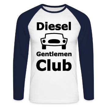 Die Verbrenner - Unisex Baseballshirt langarm - Weiß/Navy - Vorne - Nik (191cm)