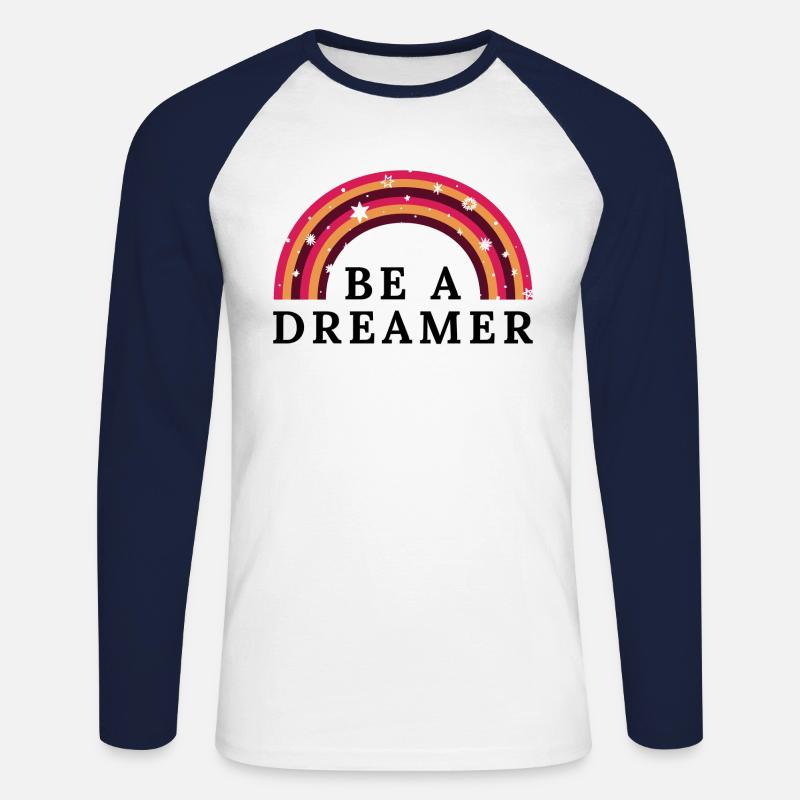 Sei ein Träumer - Unisex Baseballshirt langarm - Weiß/Navy