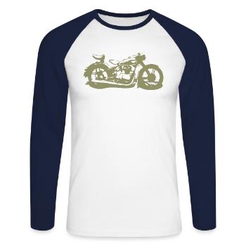 Touren AWO 2Sitzer - Unisex Baseballshirt langarm - Weiß/Navy - Vorne - Nik (191cm)