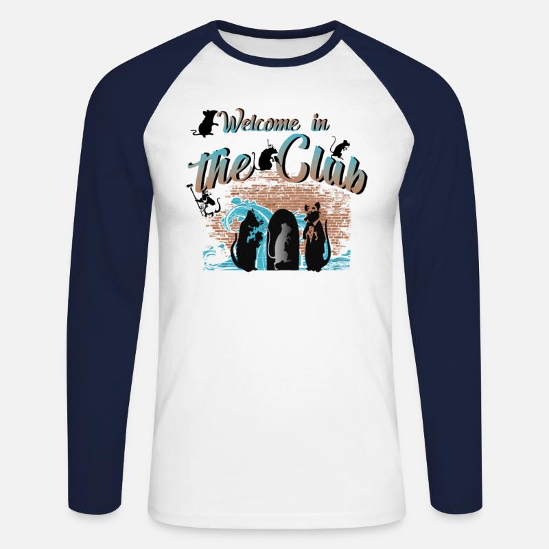 Rats Art Design 2 - Unisex Baseballshirt langarm - Weiß/Navy