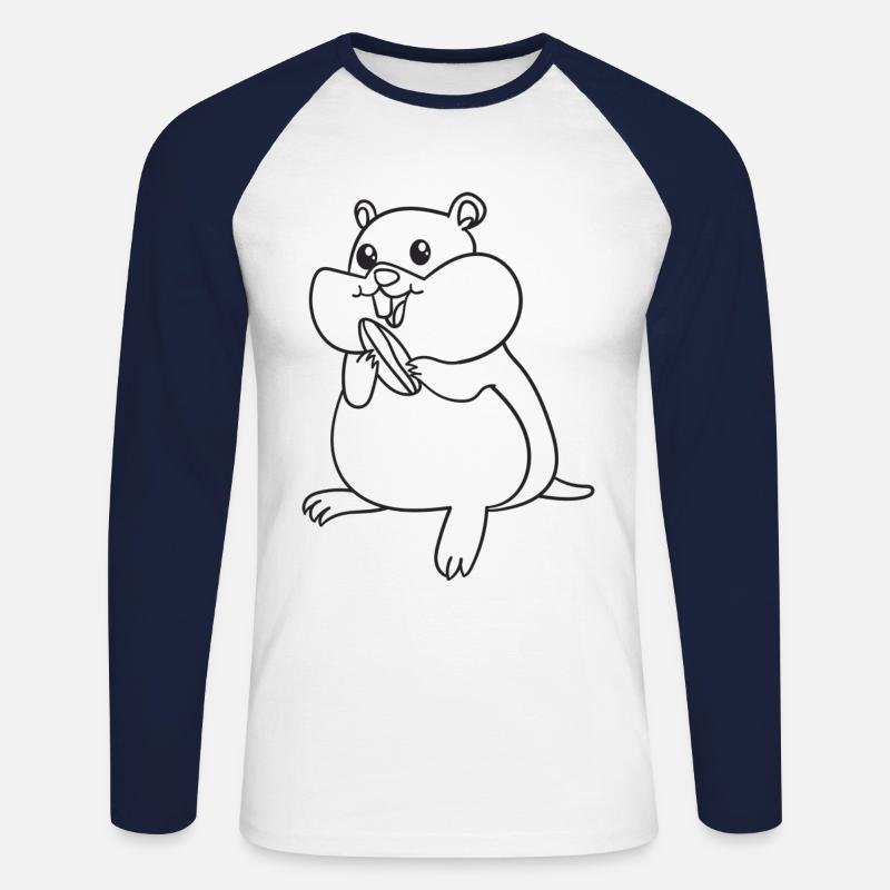 Hamster, Nagetiere, Geschenk, Geschenkidee - Unisex Baseballshirt langarm - Weiß/Navy
