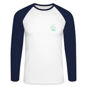 Eureka Eureka Eureka Hello Maestro - Unisex Baseballshirt langarm - Weiß/Navy - Vorne - Nik (191cm)