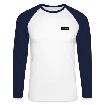 Discreet Tennessi - Unisex Long Sleeve Baseball T-Shirt - white/navy - Front - Nik (191cm)