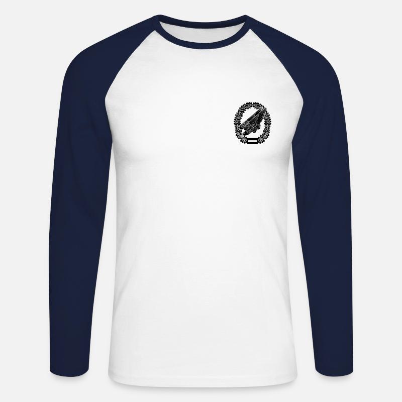 Fallschirmjaeger Black - Unisex Baseballshirt langarm - Weiß/Navy