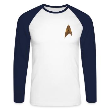 Star Trek Discovery Delta Commando - T-shirt baseball manches longues Homme - blanc/marine - Devant - Nik (191cm)