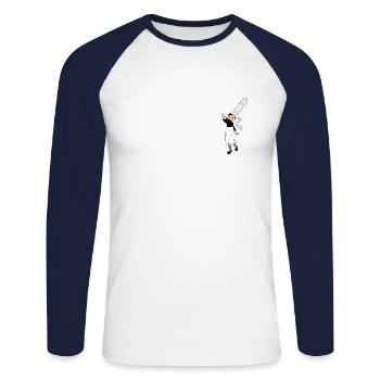 bigouden - Unisex Long Sleeve Baseball T-Shirt - white/navy - Front - Nik (191cm)
