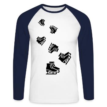 Symbole d’icône Inliner - T-shirt baseball manches longues Homme - blanc/marine - Devant - Nik (191cm)