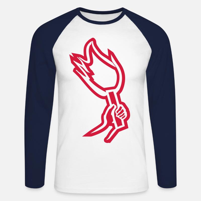 pyrotechnik - Unisex Baseballshirt langarm - Weiß/Navy