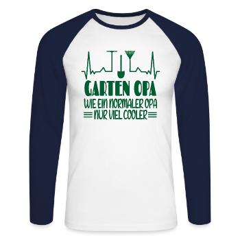 Garten Opa Wie Ein Normaler Opa Nur Viel Cooler - Unisex Baseballshirt langarm - Weiß/Navy - Vorne - Nik (191cm)