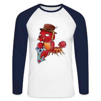 Zodiac: Cancer - Unisex Long Sleeve Baseball T-Shirt - white/navy - Front - Nik (191cm)