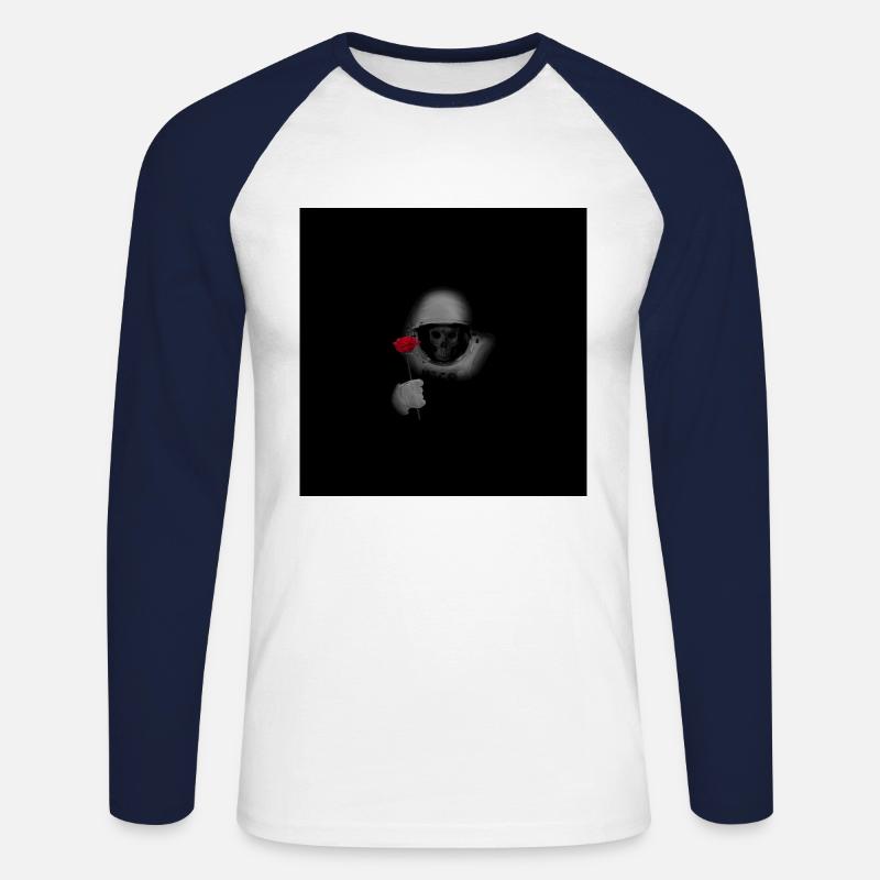 Dead Head In Space - Unisex Baseballshirt langarm - Weiß/Navy