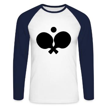 Table tennis table tennis racket table tennis ball - Unisex Long Sleeve Baseball T-Shirt - white/navy - Front - Nik (191cm)