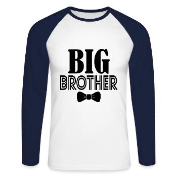 BIG BROTHER Big Brother - Unisex Long Sleeve Baseball T-Shirt - white/navy - Front - Nik (191cm)