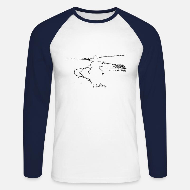 Kajak - Unisex Baseballshirt langarm - Weiß/Navy