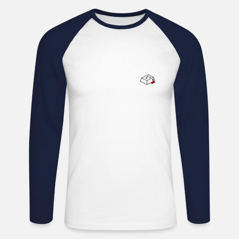 Dead Keycap - Unisex Baseballshirt langarm - Weiß/Navy