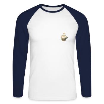 Good Coffee for a Good morning - Unisex Long Sleeve Baseball T-Shirt - white/navy - Front - Nik (191cm)