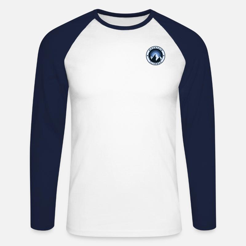 Mountain Climber | Bergsteiger - Unisex Baseballshirt langarm - Weiß/Navy