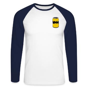 Football can Yellow / Black - Unisex Long Sleeve Baseball T-Shirt - white/navy - Front - Nik (191cm)