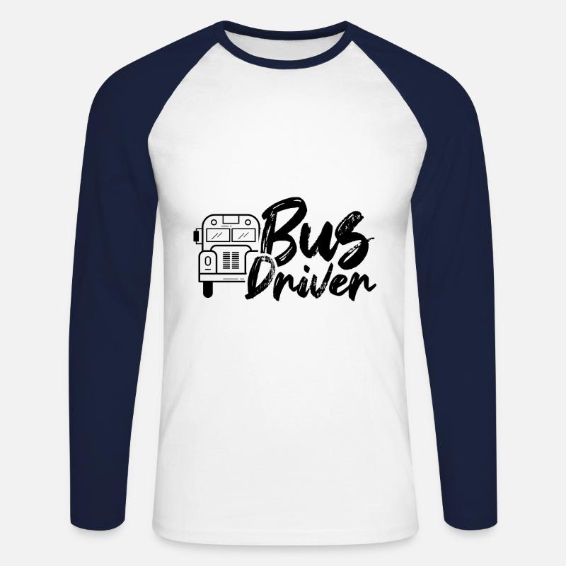 Busfahrer Bus Beruf Buslenker - Unisex Baseballshirt langarm - Weiß/Navy