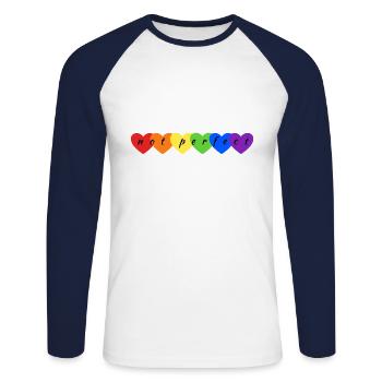 Not perfect - Unisex Baseballshirt langarm - Weiß/Navy - Vorne - Nik (191cm)