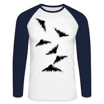Berge Mountains icon - Unisex Baseballshirt langarm - Weiß/Navy - Vorne - Nik (191cm)